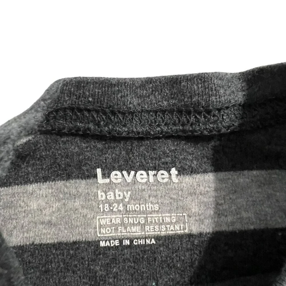 Leveret 18-24m Grey Striped Pajamas